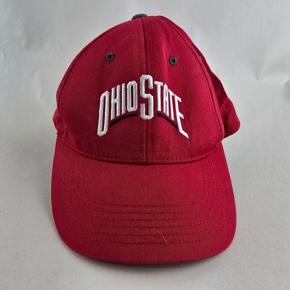 Ohio State Buckeyes Hat Mens One Size Red Adjustable Cap Embroidered OSU Cotton - Picture 4 of 11